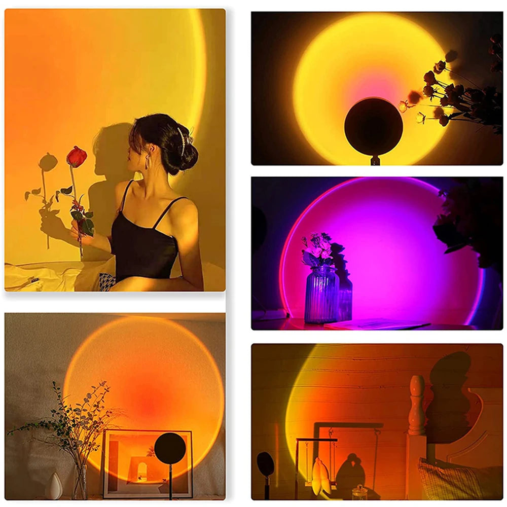Smart Sunset Projector Lamp – RGB LED Night Light with App & Remote Control