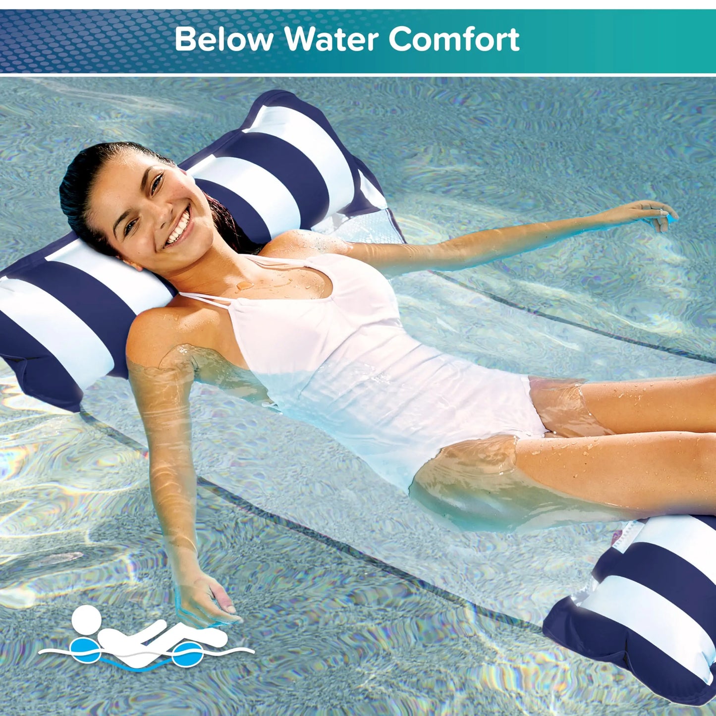 4-in-1 Monterey Hammock Pool Float for Adults – Inflatable Water Hammock, Pool Lounger & Saddle Float