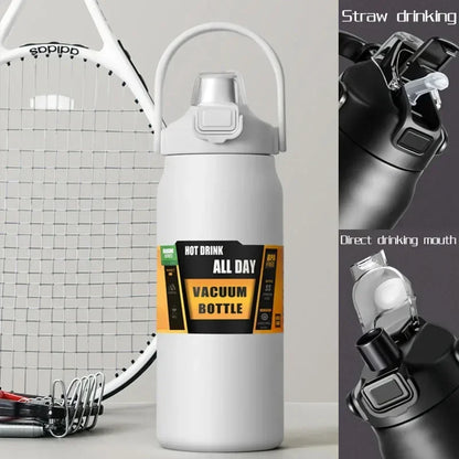 Thermos Vacuum Stainless Cup Thermal Cold Hot Insulated Stainless Steel Water Bottle with Straw Water Bottles