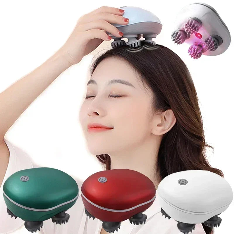 Electric Scalp Massager with Red Light Therapy | Stress Relief & Muscle Tension Tool