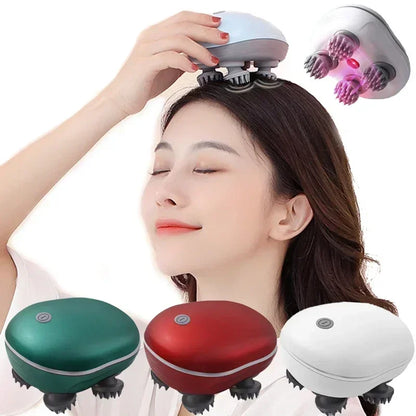 Electric Scalp Massager with Red Light Therapy | Stress Relief & Muscle Tension Tool