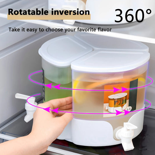 3-in-1 Beverage Dispenser | 5.1L Large Capacity Water Pitcher with 360° Rotating Spout | Iced Tea, Coffee & Cold Drinks