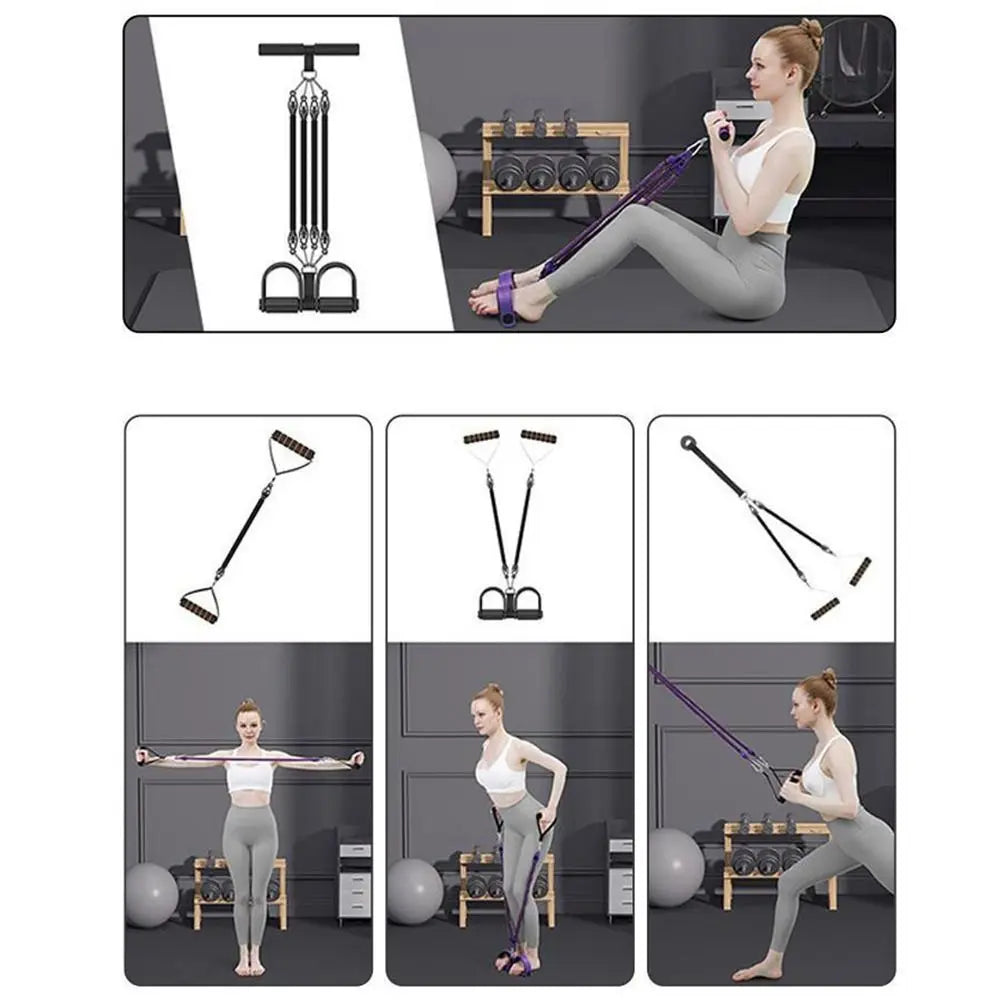 Pedal Pull-Up Sit-Up Trainer | Heavy-Duty Resistance Rope 50/75/100 lbs
