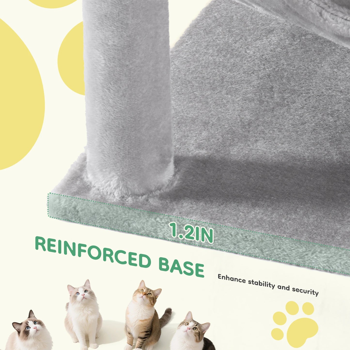 44" Cat Tree Tower for Indoor Cats | Multi-Cat Climbing Tower with Condo, Hammock, Sisal Scratching Posts & Perches | Tall Cat Tree for Large Cats & Kittens | Supports 2-3 Cats