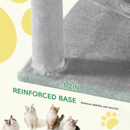 44" Cat Tree Tower for Indoor Cats | Multi-Cat Climbing Tower with Condo, Hammock, Sisal Scratching Posts & Perches | Tall Cat Tree for Large Cats & Kittens | Supports 2-3 Cats
