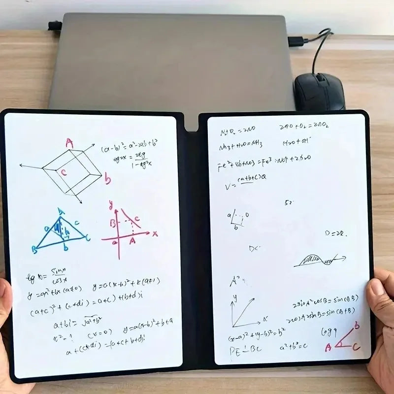 A5 Reusable Whiteboard Notebook | Leather Cover Weekly Planner | Includes Pen & Erasing Cloth