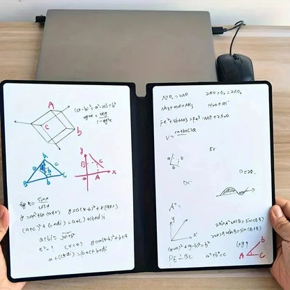 A5 Reusable Whiteboard Notebook | Leather Cover Weekly Planner | Includes Pen & Erasing Cloth