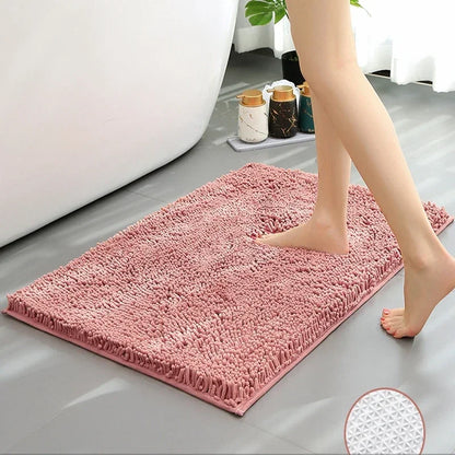 Luxury Chenille Bath Rug, Extra Soft and Absorbent Shaggy Bathroom Mat Rugs, Machine Washable, PVC Non-Slip Plush Carpet Runner