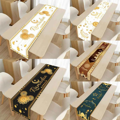 Ramadan Table Runner Eid Mubarak Decoration 2026 for Home Ramadan Kareem Ramadan Mubarak Islamic Muslim Party Eid Al-Fitr Gifts