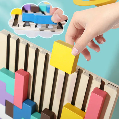 3D Wooden Puzzle Building Blocks for Kids – Baby Logic Training Toy & Parent-Child Interactive Game