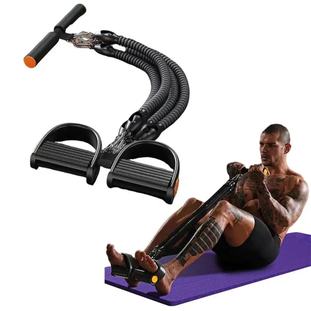 Pedal Pull-Up Sit-Up Trainer | Heavy-Duty Resistance Rope 50/75/100 lbs
