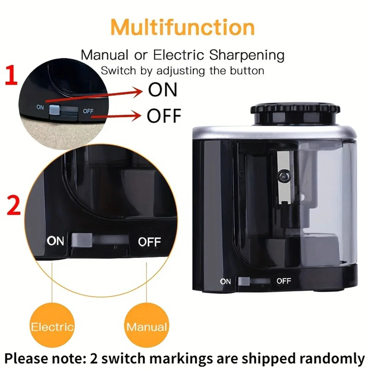 Electric Desktop Automatic Pencil Sharpener — Fast, Safe & Quiet for Students, School & Office