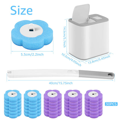 Disposable Toilet Brush & Holder Set | 360° Deep Clean with Scented Refill Heads