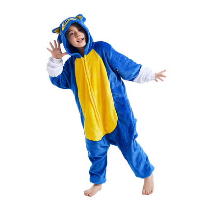 Kids Sonic Kigurumi Onesie Pajamas | Halloween & Christmas Costume