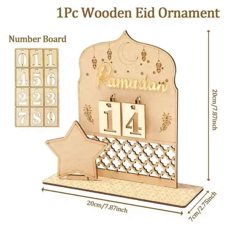 Ramadan Countdown Calendar Eid Mubarak Ornament Ramadan Decoration 2026 For Home Ramadan Kareem Islamic Muslim Party Decor Gifts
