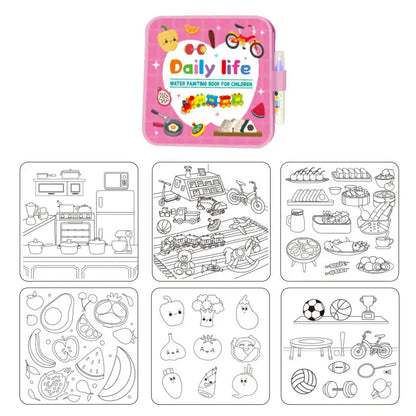 Magic Water Drawing Book for Kids - Reusable Doodle Mat, Mess-Free Travel Toy, Foldable Painting Activity Book