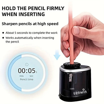 Electric Desktop Automatic Pencil Sharpener — Fast, Safe & Quiet for Students, School & Office