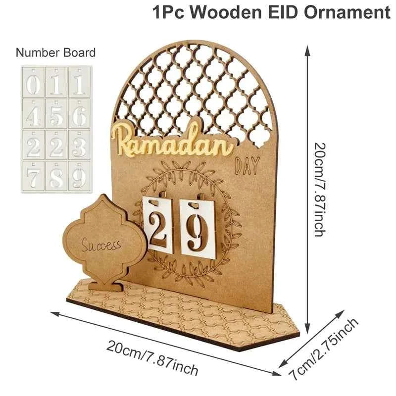 Ramadan Countdown Calendar Eid Mubarak Ornament Ramadan Decoration 2026 For Home Ramadan Kareem Islamic Muslim Party Decor Gifts