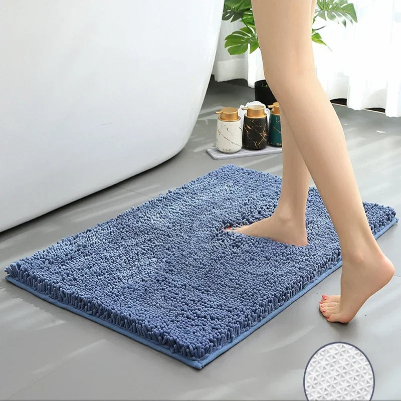 Luxury Chenille Bath Rug, Extra Soft and Absorbent Shaggy Bathroom Mat Rugs, Machine Washable, PVC Non-Slip Plush Carpet Runner