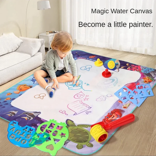 Magic Water Drawing Mat | Reusable Doodle Pad with Water Pens | Mess-Free Kids Art Toy