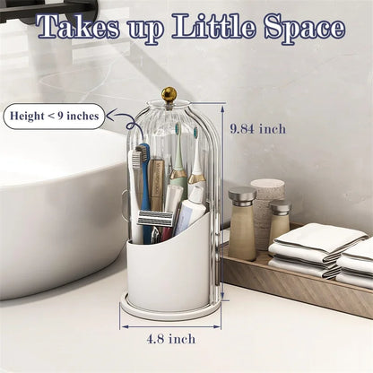 Toothbrush, Makeup, Holders with Sliding Lid Rotating Dustproof