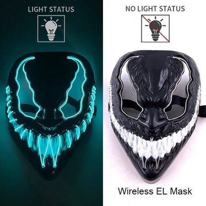Light-Up EL Wire Party Mask for Halloween &amp; Cosplay