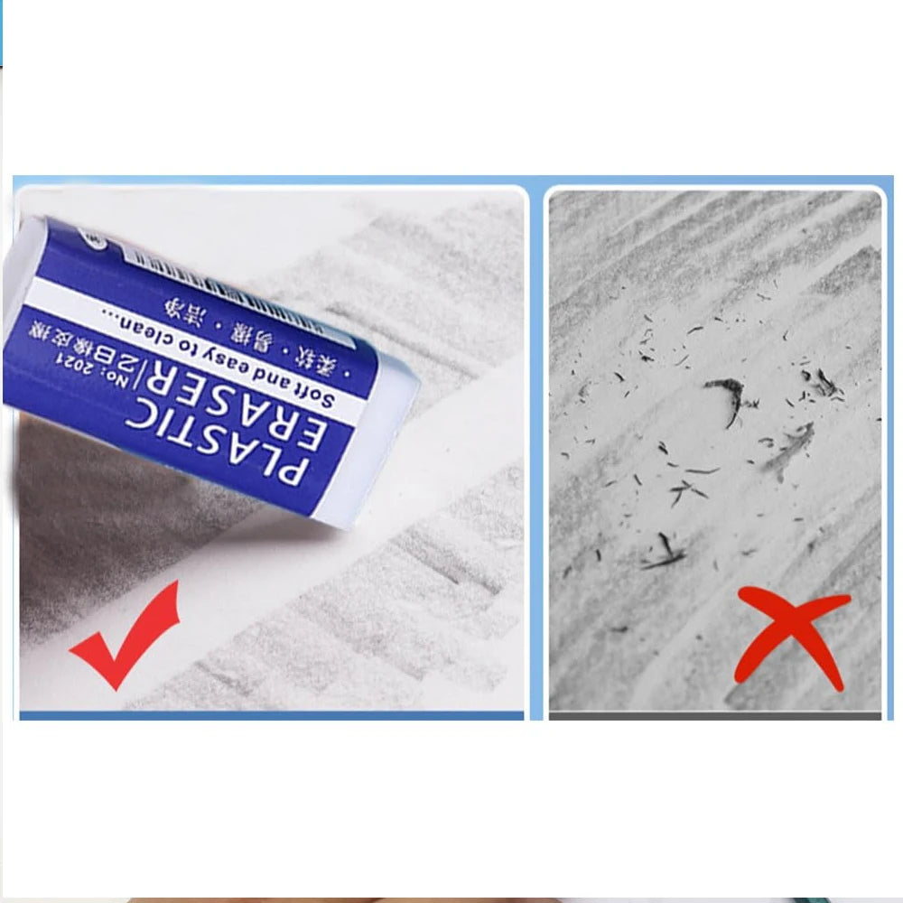 Bulk Pencil Erasers — Smudge-Free White Vinyl Erasers for School, Art & Office