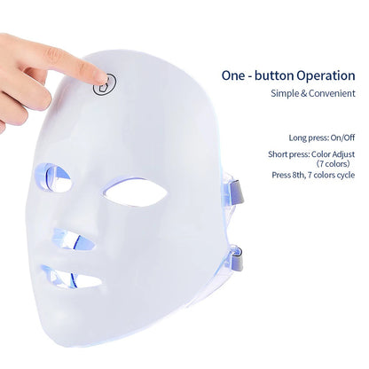 7-Color LED Light Therapy Face Mask – Rechargeable Photon Skin Rejuvenation & Anti-Aging Beauty Mask