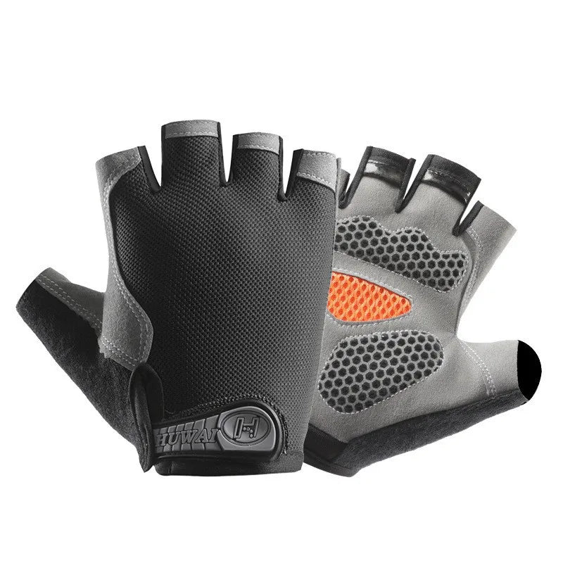 Workout Gloves for Men & Women – Non-Slip Weightlifting Gym Gloves, Breathable Fingerless Fitness Gloves for Training, Cycling & Bodybuilding