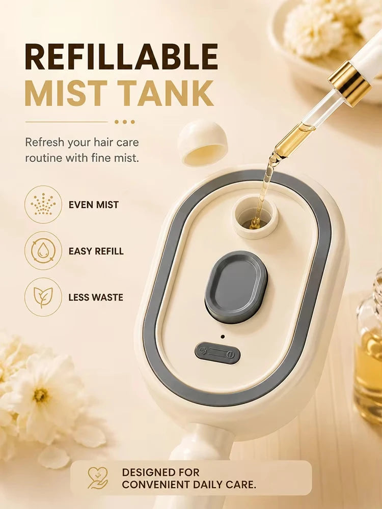 Rechargeable Nano Mist Hair Brush & Scalp Massager