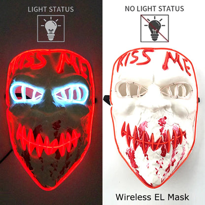 Light-Up EL Wire Party Mask for Halloween &amp; Cosplay