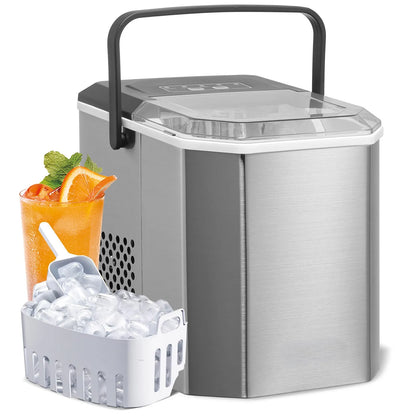Countertop Ice Maker – 26 lbs/Day, 9 Cubes in 6 Min, Self-Cleaning, Portable