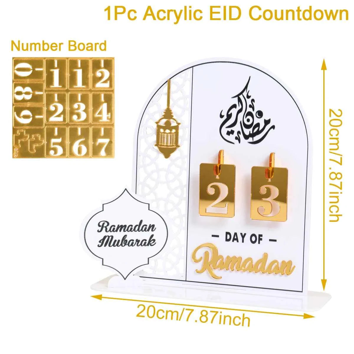 Ramadan Countdown Calendar Eid Mubarak Ornament Ramadan Decoration 2026 For Home Ramadan Kareem Islamic Muslim Party Decor Gifts