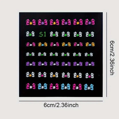3D Glow in the Dark Neon Nail Stickers | UV Reactive Self-Adhesive Nail Art Decals – Butterflies, Hearts & Flowers