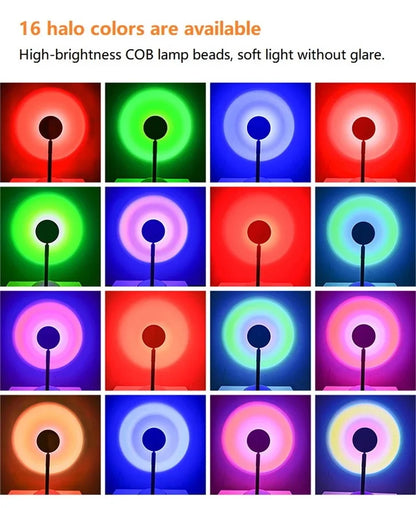 Smart Sunset Projector Lamp – RGB LED Night Light with App & Remote Control