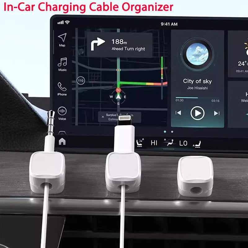 Magnetic Cable Clips | Adhesive Cord Organizer for Desk, Home & Office