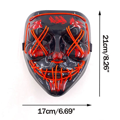 Light-Up EL Wire Party Mask for Halloween &amp; Cosplay