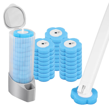 Disposable Toilet Brush & Holder Set | 360° Deep Clean with Scented Refill Heads