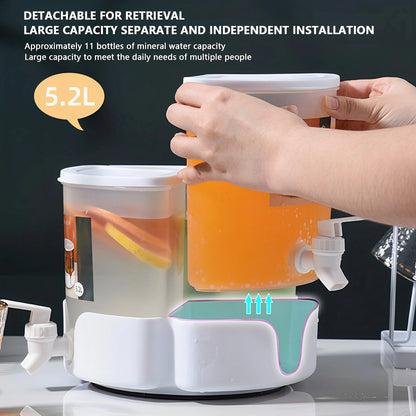 3-in-1 Beverage Dispenser | 5.1L Large Capacity Water Pitcher with 360° Rotating Spout | Iced Tea, Coffee & Cold Drinks