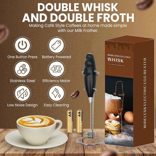 Milk Frother Handheld Foam Maker For Latte Mini Whisk Coffee Cappuccino Frappe Matcha Hot Chocolate Drink Mixer