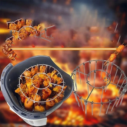 Vertical Skewer Grill Rack | Stainless Steel BBQ & Air Fryer Stand | 12, 24 or 49 Skewers