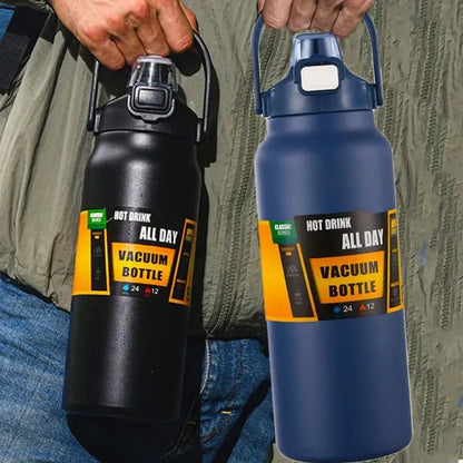 Thermos Vacuum Stainless Cup Thermal Cold Hot Insulated Stainless Steel Water Bottle with Straw Water Bottles