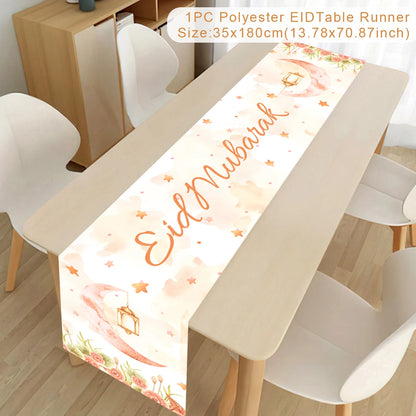 Ramadan Table Runner Eid Mubarak Decoration 2026 for Home Ramadan Kareem Ramadan Mubarak Islamic Muslim Party Eid Al-Fitr Gifts