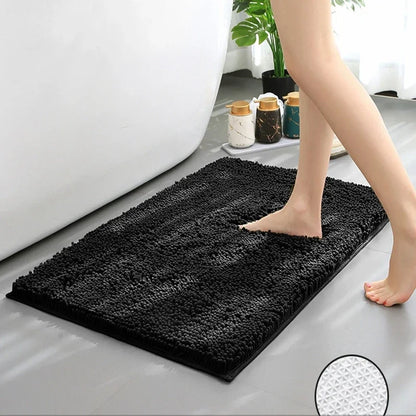 Luxury Chenille Bath Rug, Extra Soft and Absorbent Shaggy Bathroom Mat Rugs, Machine Washable, PVC Non-Slip Plush Carpet Runner