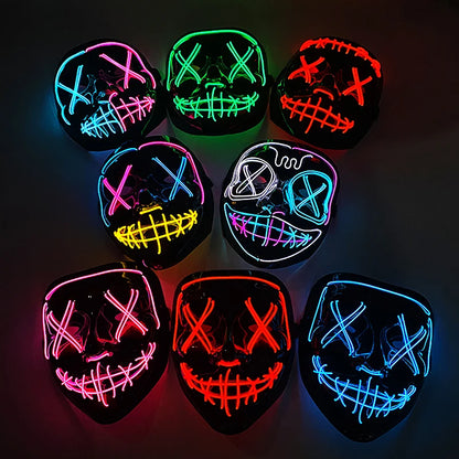 Light-Up EL Wire Party Mask for Halloween &amp; Cosplay