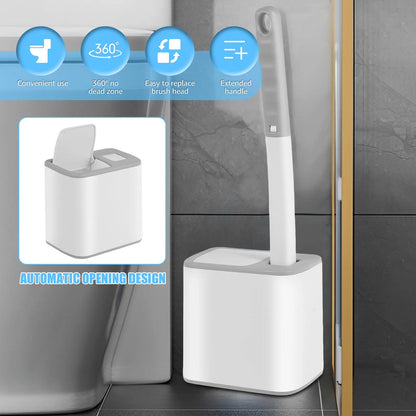 Disposable Toilet Brush & Holder Set | 360° Deep Clean with Scented Refill Heads