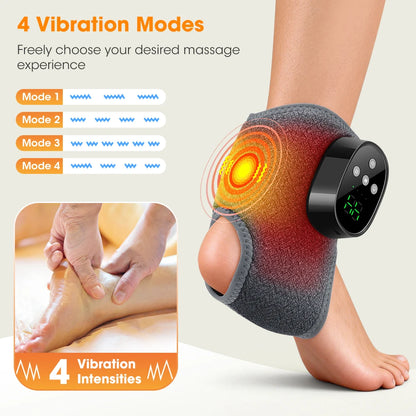 Cordless Heated Ankle Massager | Vibration Foot Wrap for Pain Relief & Relaxation