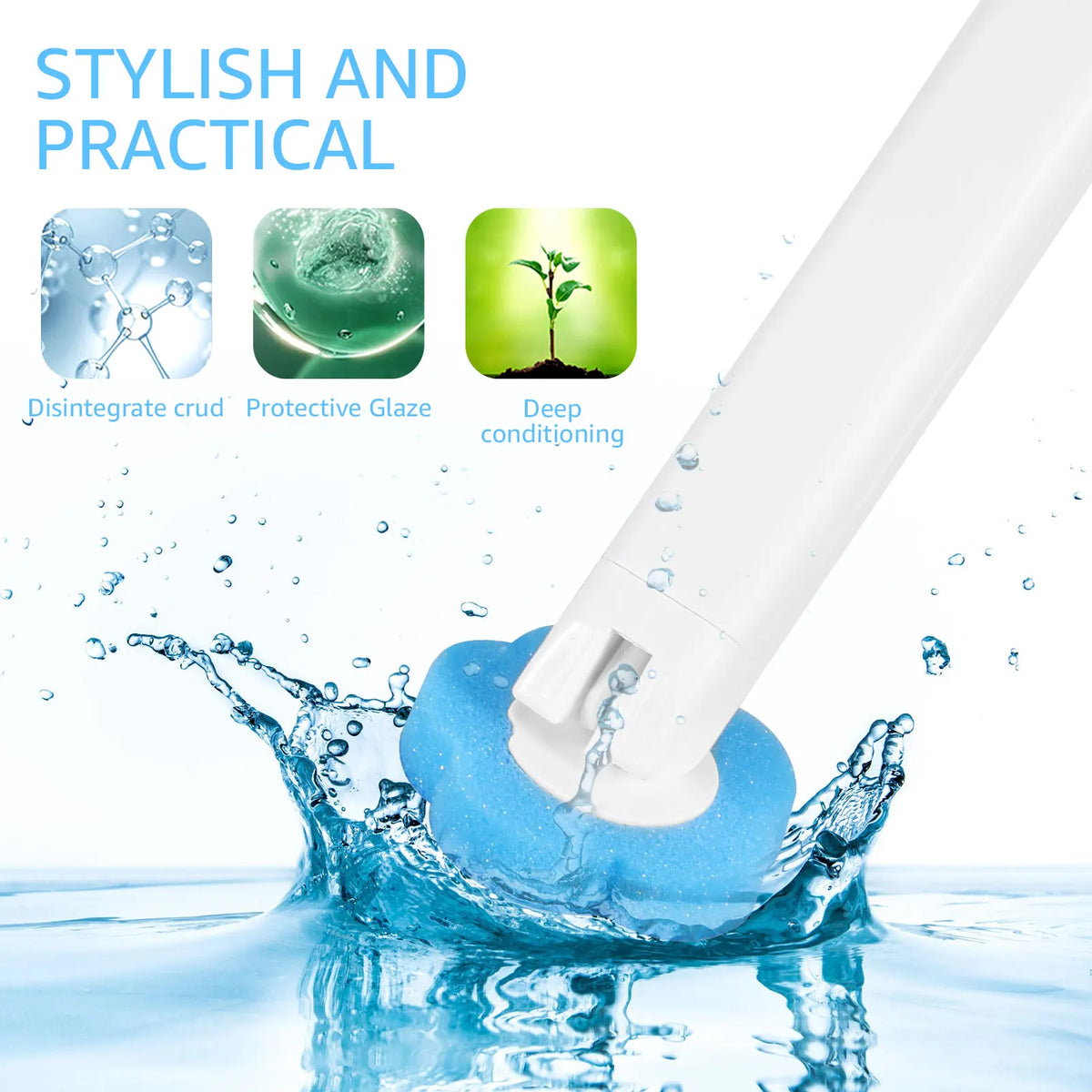 Disposable Toilet Brush & Holder Set | 360° Deep Clean with Scented Refill Heads