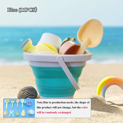 Kids Beach Sand Toys Set | 11-Piece Bucket Shovel Rake Kit for Toddlers & Children