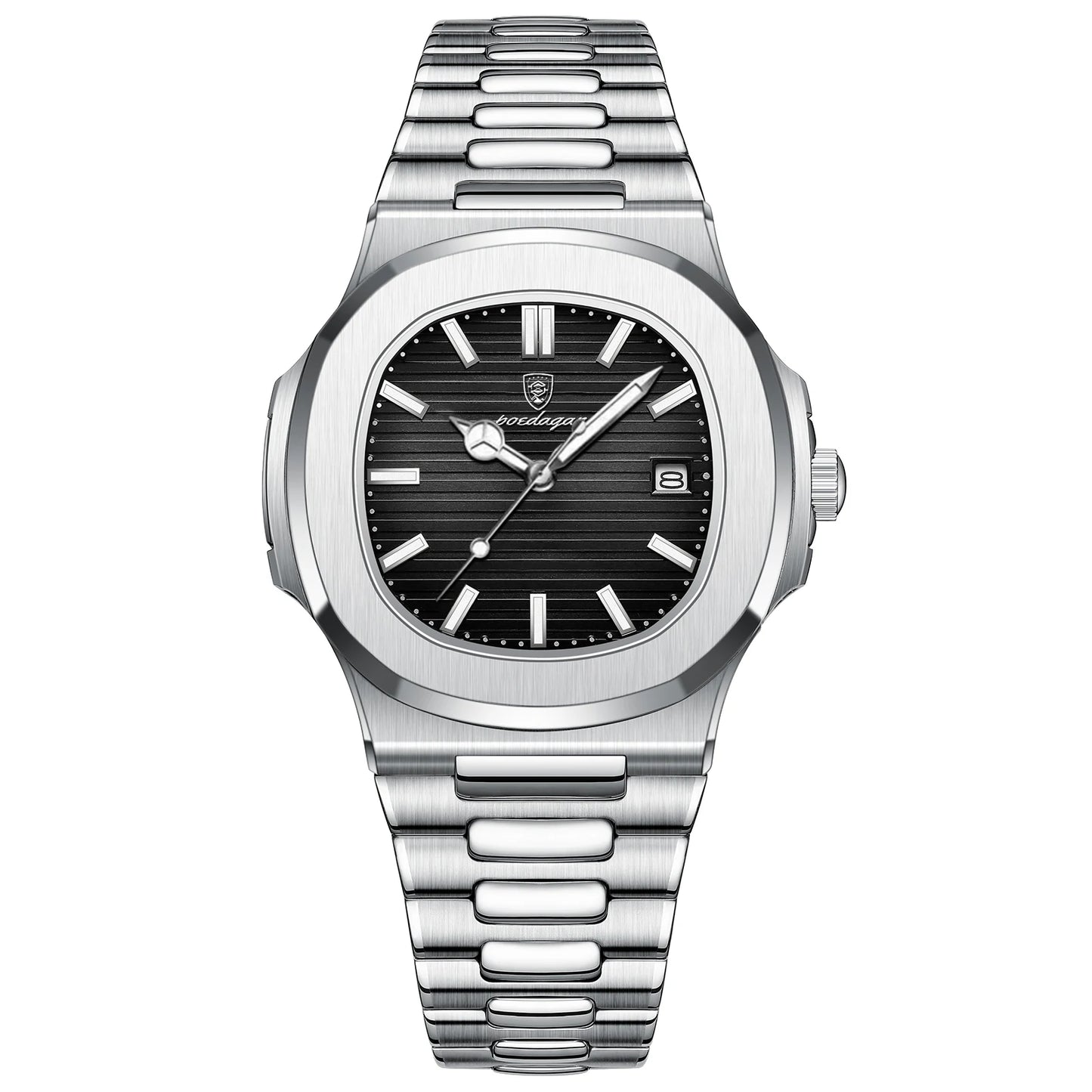 POEDAGAR Luxury Men's Watch – Waterproof Square Dial, Luminous Stainless Steel Quartz Watch, Perfect Father's Day Gift for Him